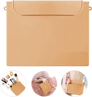 Silicone Makeup Bag,Premium Capacity Travel Cosmetic Bag,Travel Toiletry Bag for Women with 3 Magnetic Buckle Flap,Easy Carry Cosmetic Bag for Makeup Beauty Tools and Brushes Gift