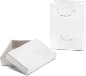 Sincera Gift Box with paper bag for pendants necklaces earrings rings bracelets watches cardboard with logo (Large Paper)