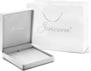 Sincera Gift Box with Paper Bag for pendants necklaces earrings rings bracelets watches velvet or cardboard with logo (X-Large Velvet)