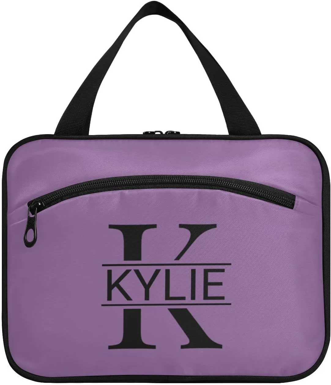 Sinestour Purple Personalized Toiletry Bag for Women Men Travel Makeup Bag Organizer with Hanging Hook Cosmetic Bags Hanging Toiletry Bag Travel Bag for Toiletries Brushes Accessories Gifts