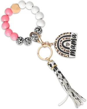 Sisadodo Mothers Day Gifts for Mom Beaded Keychains Bracelets for Women Mama Mom Christmas Birthday Gifts from Daughter Son