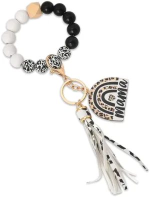 Sisadodo Mothers Day Gifts for Mom Beaded Keychains Bracelets for Women Mama Mom Christmas Birthday Gifts from Daughter Son