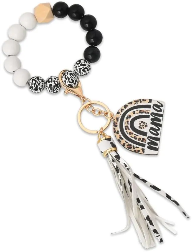 Sisadodo Mothers Day Gifts for Mom Beaded Keychains Bracelets for Women Mama Mom Christmas Birthday Gifts from Daughter Son
