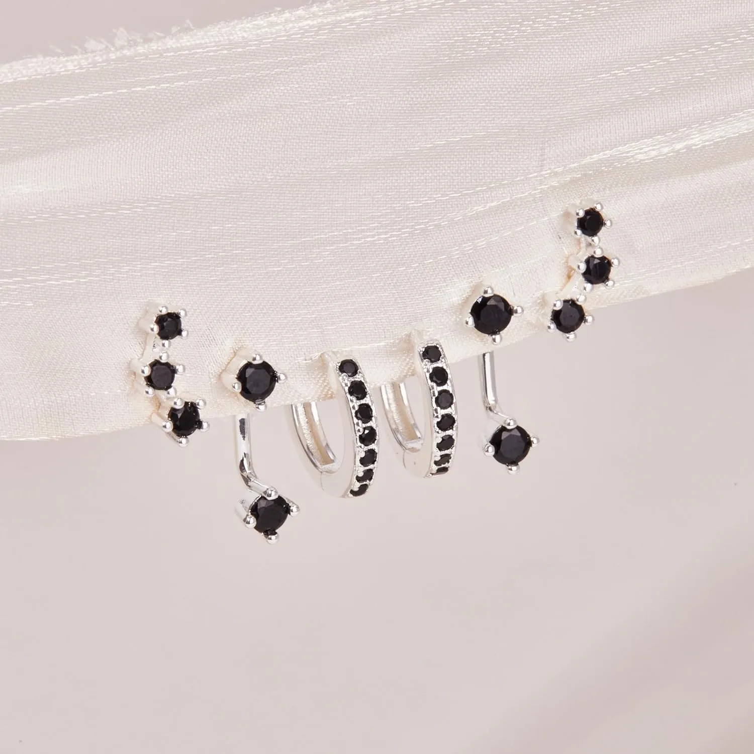 Small Sterling Silver Huggie Hoop Earrings Set for Women, 14K Gold Plated Cartilage Earings for Multiple Piercing Hypoallergenic Trendy Jewelry, Dainty Tiny Mini Stack Cubic Zircon Earring Gift