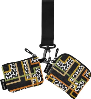 Small Wallet for Women Abstract Animal Skin Pattern Zip Around Dual Pouch Wristlet Wallets for Women Portable Card Wallet