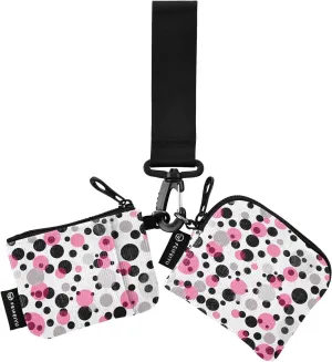 Small Wallet for Women Grungy Colorful Dots Zip Around Dual Pouch Wristlet Wallets for Women Portable Card Wallet