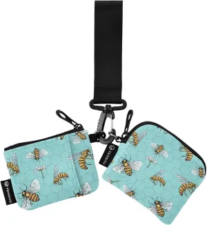 Small Wallet for Women Spring Summer Bee Daisy Zip Around Dual Pouch Wristlet Wallets for Women Portable Card Wallet
