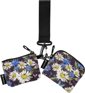 Small Wallet for Women Summer Vintage Blue White Floral Zip Around Dual Pouch Wristlet Wallets for Women Portable Card Wallet