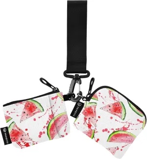 Small Wallet for Women Summer Watermelon Fruits Zip Around Dual Pouch Wristlet Wallets for Women Portable Card Wallet