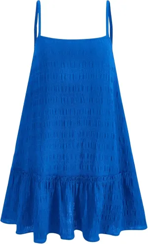 SOLY HUX Women's Plus Size Ruffle Hem Cami Mini Dress Spaghetti Strap Swig Flowy Summer Loose Short Dresses