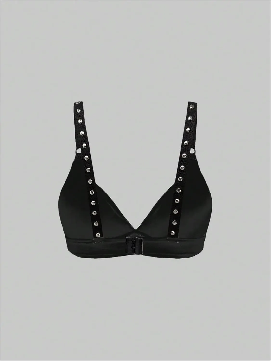 SOLY HUX Women's Y2k Gothic Graphic Cami Crop Tops Rivet Punk Grunge Summer Tops Streetwear
