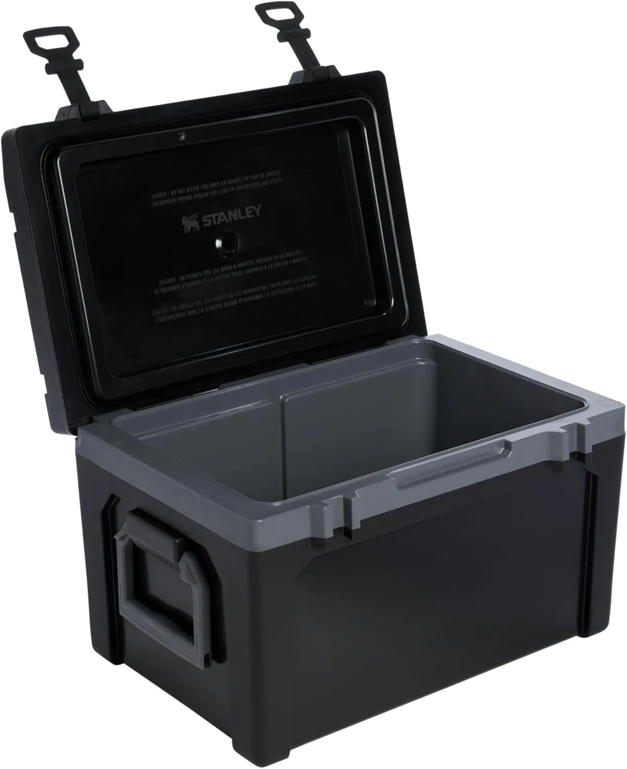 Stanley Adventure Outdoor Cooler 50 qt | Heavy Duty Outdoor Camping Cooler with Easy Carry Side Handles | 6 Days Cooling Ice Chest for 82 Cans | Flat Top Doubles as Seat | BPA-Free | Black 2.0