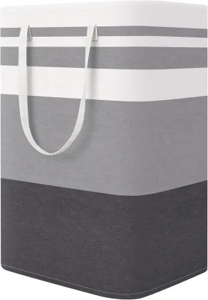 StorageRight Large Collapsible Laundry Basket Hamper with Easy Carry HandlesFreestanding Clothes Hampers for Laundry, Bedroom, Dorm, Towels, Toys, 75L, Gradient Grey