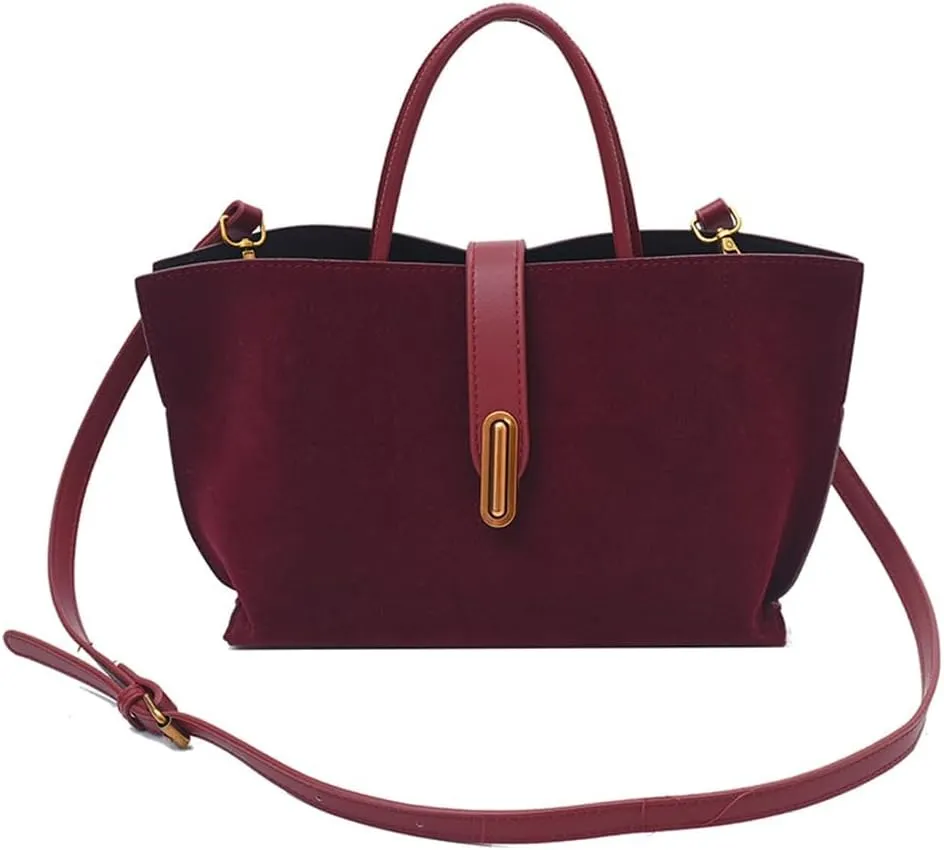 Suede Bags for Women Crossbody Purse 2025 Shoulder Handbag Satchel Brown Top-handle Bag