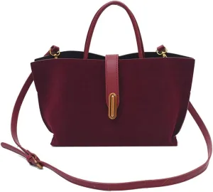 Suede Bags for Women Crossbody Purse 2025 Shoulder Handbag Satchel Brown Top-handle Bag