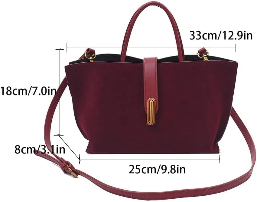 Suede Bags for Women Crossbody Purse 2025 Shoulder Handbag Satchel Brown Top-handle Bag