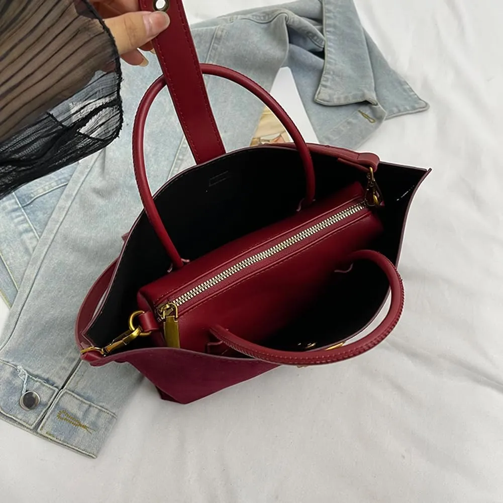 Suede Bags for Women Crossbody Purse 2025 Shoulder Handbag Satchel Brown Top-handle Bag