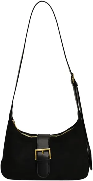 Suede Shoulder bag for Women Vintage Fashion Casual Hobo Bag Women's Small Totes bag Faux Work Handbag Saddle Bag