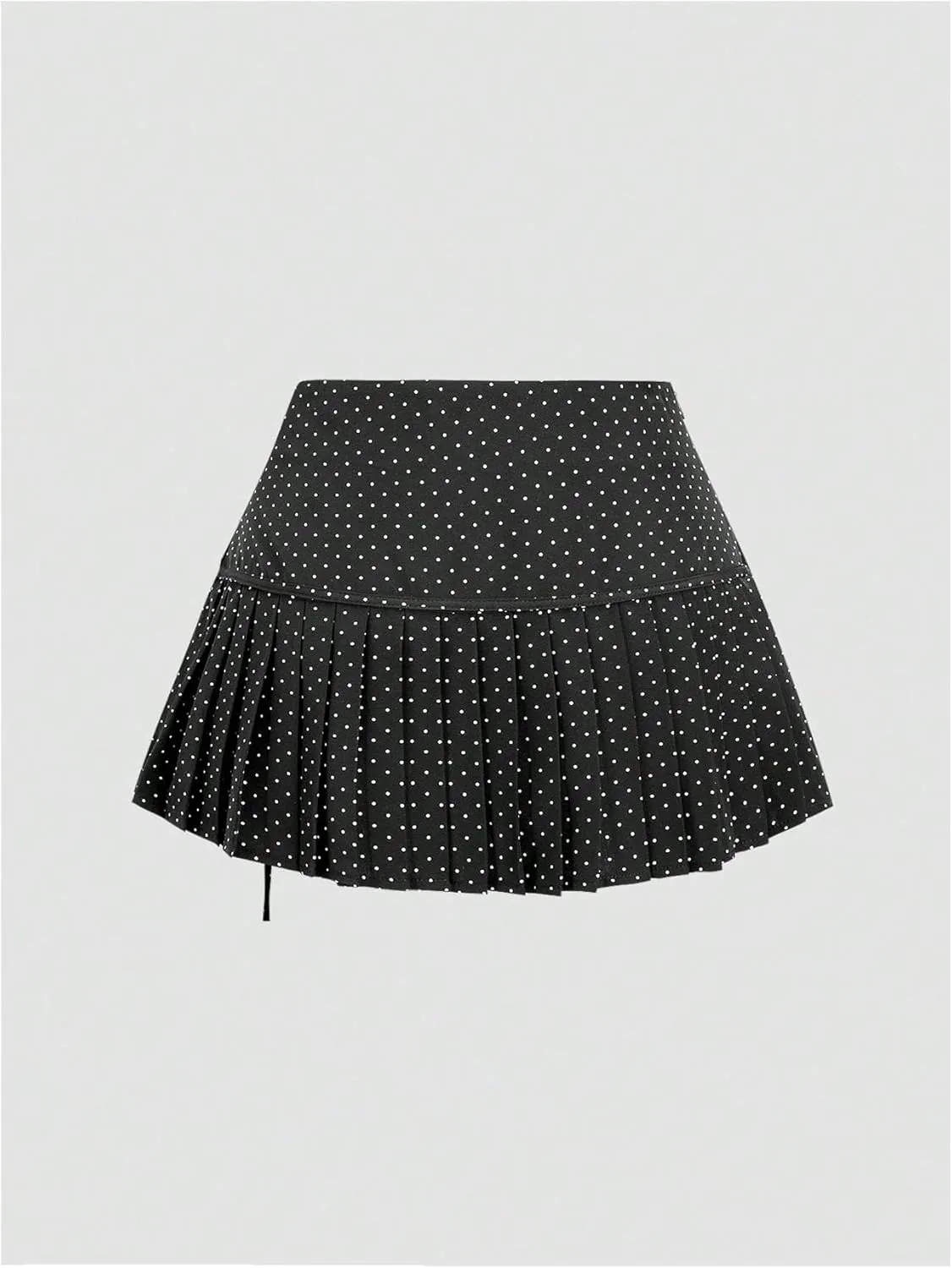 SweatyRocks Women's Polka Dots Pleated Mini Skirt Bow A Line Y2K Summer Skirts