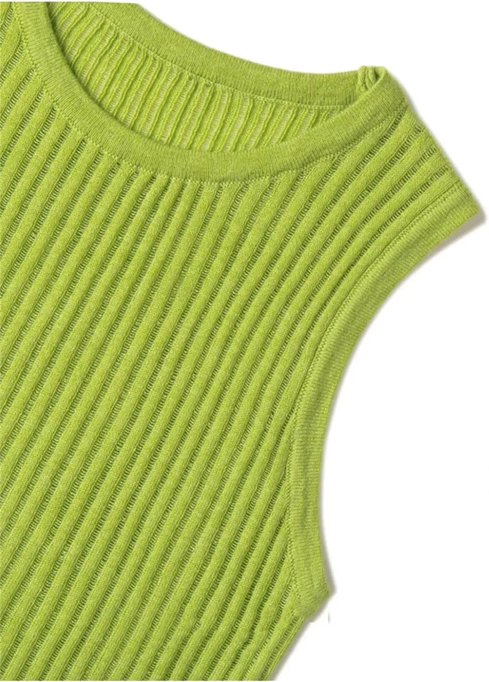 Tank Top for Women Wool Solid Tanks Striped Through Hollow Out Women Tops Sleeveless Elastic Tops