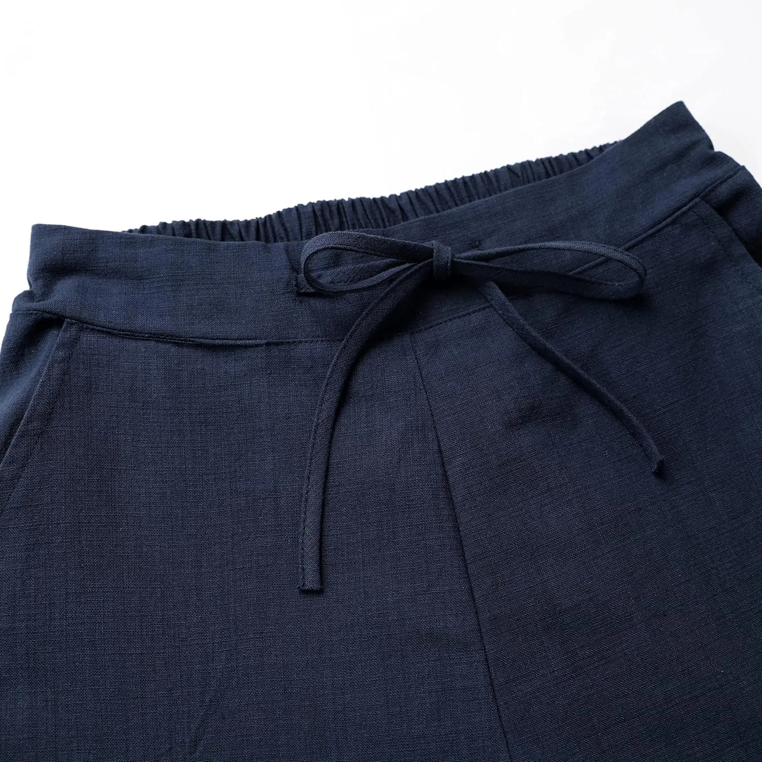 Tanming Linen Pants for Women Summer Casual High Waisted Drawstring White Beach Pant