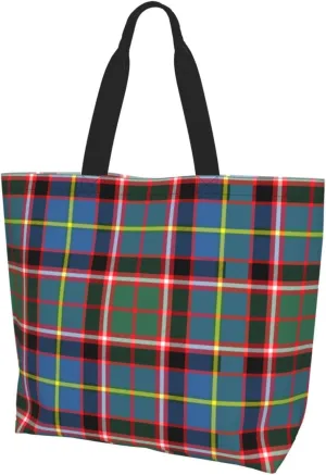 Tartan Plaid Check Tote Bag For Women Weekender Travel Bag Reusable Grocery Bags Large Totes Handbags