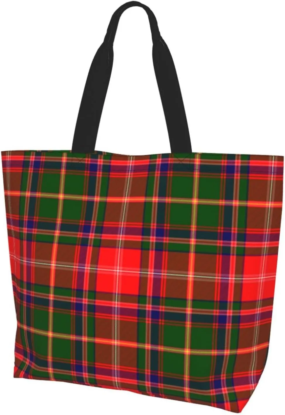 Tartan Plaid Check Tote Bag For Women Weekender Travel Bag Reusable Grocery Bags Large Totes Handbags