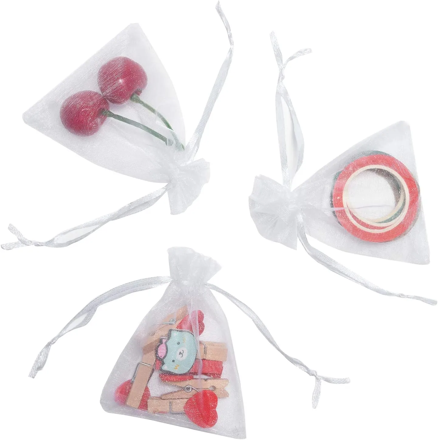 Tendwarm 100 Pcs 3x4 Inch Sheer Organza Bag for Party Wedding Christmas Festival Favor Gift Bags with Drawstring