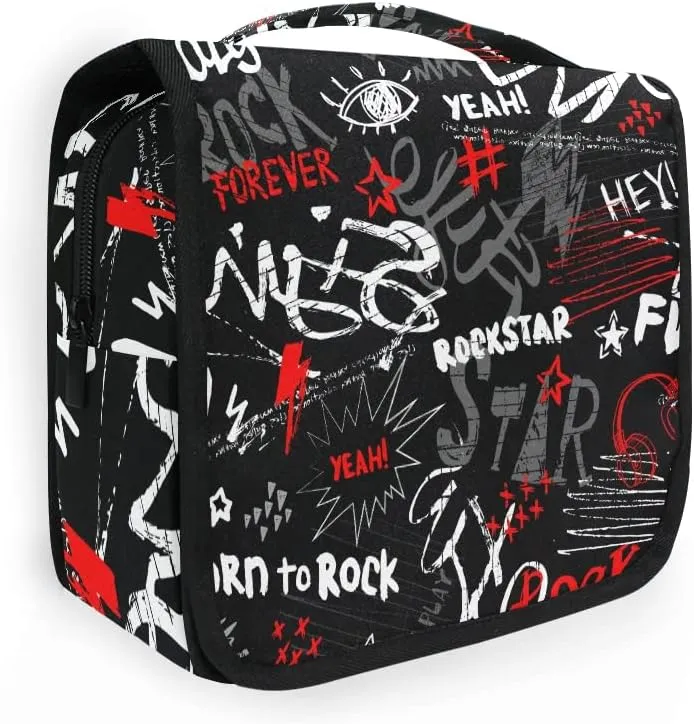 Toiletry Bag Abstract Fashion Graffiti Hanging Travel Toiletry Bag Dopp Kit Shaving Bag Toiletry Organizer Makeup Cosmetic Bag For Women Men