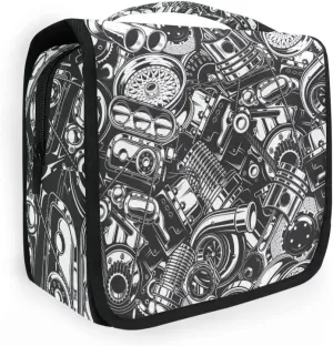 Toiletry Bag Black White Car Parts Hanging Travel Toiletry Bag Dopp Kit Shaving Bag Toiletry Organizer Makeup Cosmetic Bag For Women Men