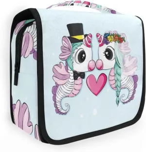 Toiletry Bag Cute Seahorse Couple Hanging Travel Toiletry Bag Dopp Kit Shaving Bag Toiletry Organizer Makeup Cosmetic Bag For Women Men