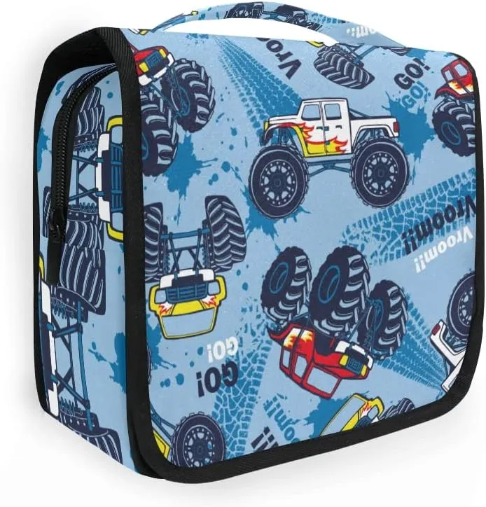 Toiletry Bag Monster Truck Cars Hanging Travel Toiletry Bag Dopp Kit Shaving Bag Toiletry Organizer Makeup Cosmetic Bag For Women Men