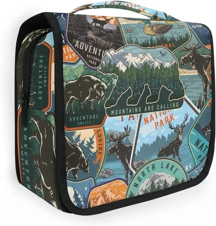 Toiletry Bag National Park Symbol Patch Hanging Travel Toiletry Bag Dopp Kit Shaving Bag Toiletry Organizer Makeup Cosmetic Bag For Women Men