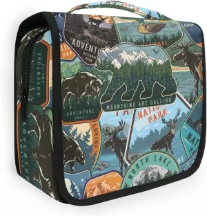 Toiletry Bag National Park Symbol Patch Hanging Travel Toiletry Bag Dopp Kit Shaving Bag Toiletry Organizer Makeup Cosmetic Bag For Women Men