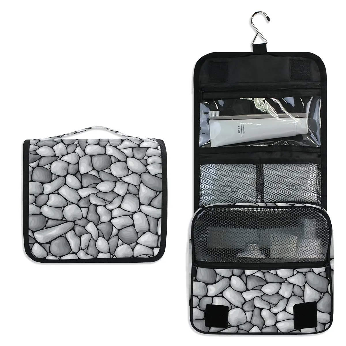 Toiletry Bag Pebble Pattern Hanging Travel Toiletry Bag Dopp Kit Shaving Bag Toiletry Organizer Makeup Cosmetic Bag For Women Men