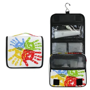 Toiletry Bag Prints Of Hands Hanging Travel Toiletry Bag Dopp Kit Shaving Bag Toiletry Organizer Makeup Cosmetic Bag For Women Men