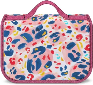 Travel Toiletry Bag For Women Hanging Makeup Bag Cosmetic Bag Travel Essentials Organizer Hand Painted Abstract Leopard Print