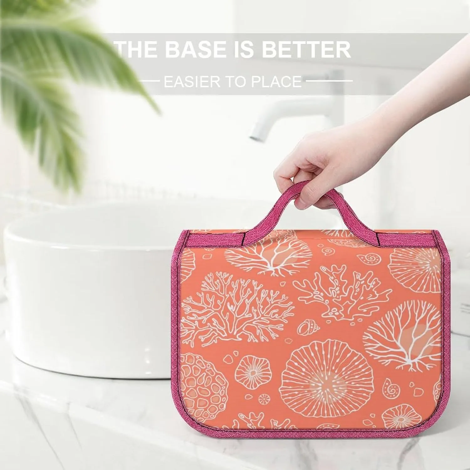 Travel Toiletry Bag For Women Hanging Makeup Bag Cosmetic Bag Travel Essentials Organizer He Marine Theme With Beautiful Corals