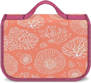 Travel Toiletry Bag For Women Hanging Makeup Bag Cosmetic Bag Travel Essentials Organizer He Marine Theme With Beautiful Corals