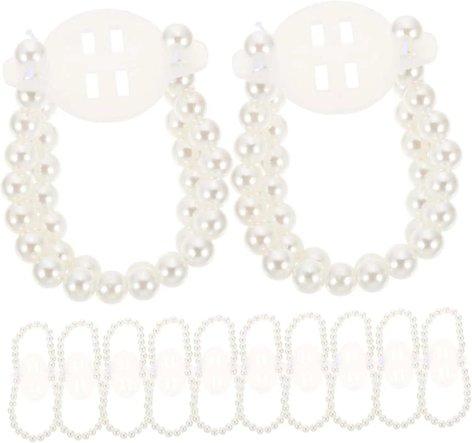 VALICLUD 12pcs Pearl Corsage Wristlet Band Wedding Corsage Bracelet Elastic Bead Wristband for Women