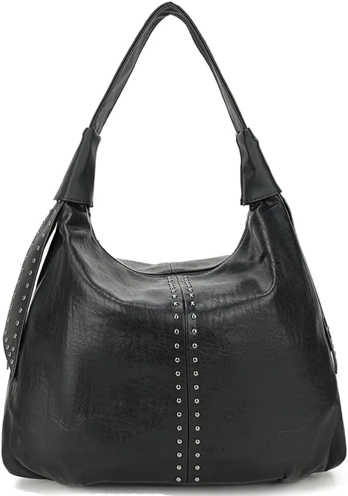 Vintage Handbags Womens Single Shoulder Bag Tote Bag Leather Hobo Handbag Ladies Weekender Bag Rivet Totes Purse