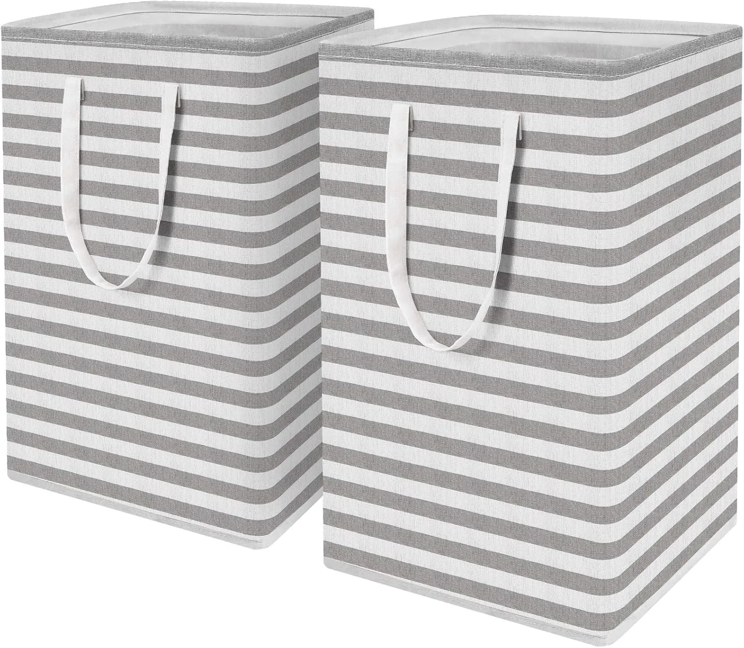 WISELIFE 2-Pack Laundry Hamper 75L Collapsible Large Laundry Baskets with Easy Carry Handles Freestanding Waterproof Clothes Hamper Storage Basket for Toys Clothes Organizer - 24.4" (H), Grey