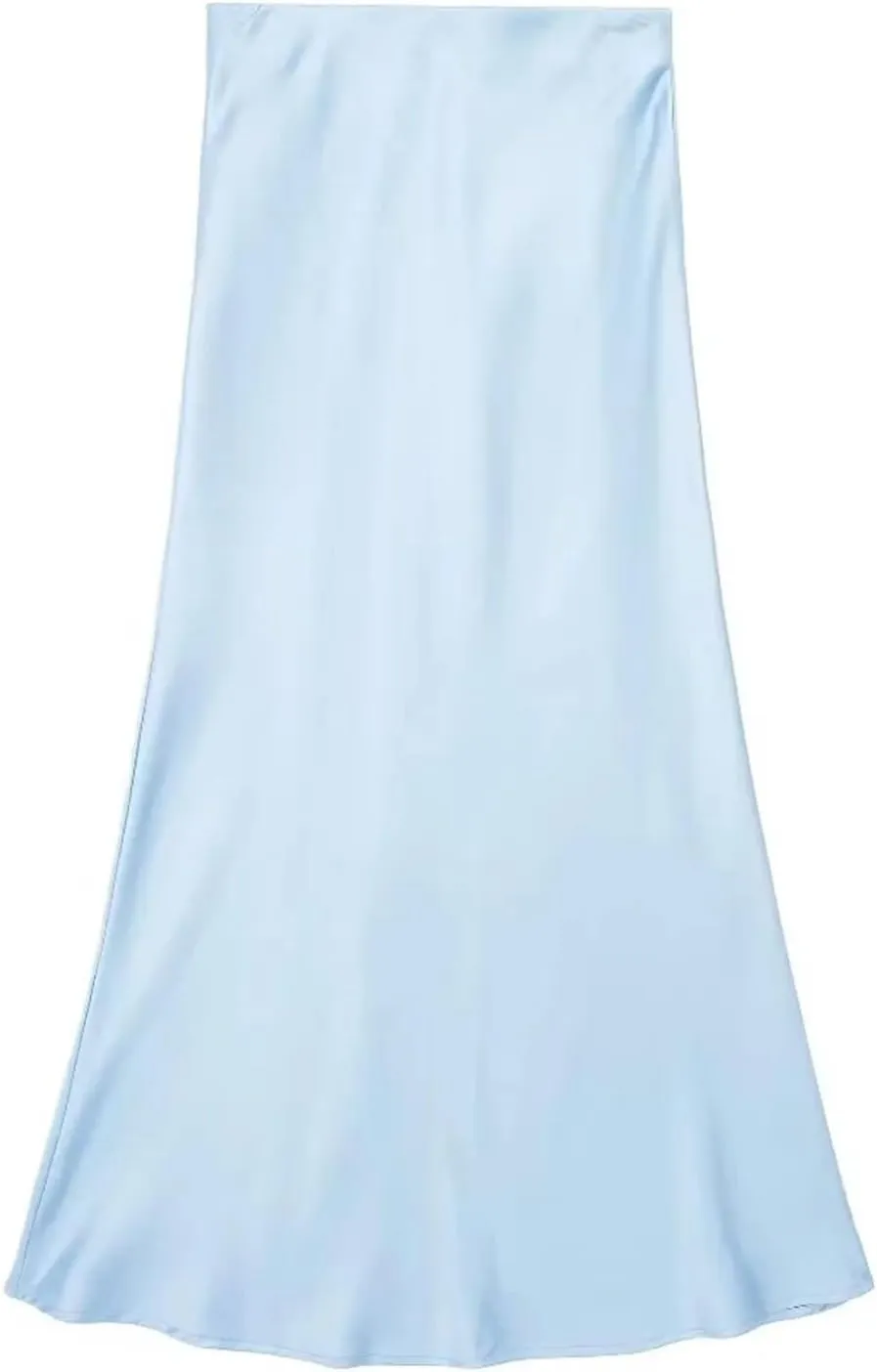 Women Long Skirt Spring Elastic High Waisted A-Line Casual Satin Skirts High Slim Fit Female Skirts