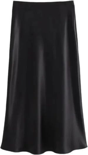 Women Long Skirt Spring Elastic High Waisted A-Line Casual Satin Skirts High Slim Fit Female Skirts
