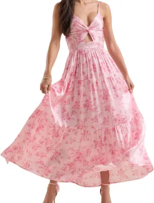 Women Spaghetti Strap V Neck Floral Maxi Dress Sleeveless Flowy Tiered Long Dress Colorful Summer Vocation Sundress