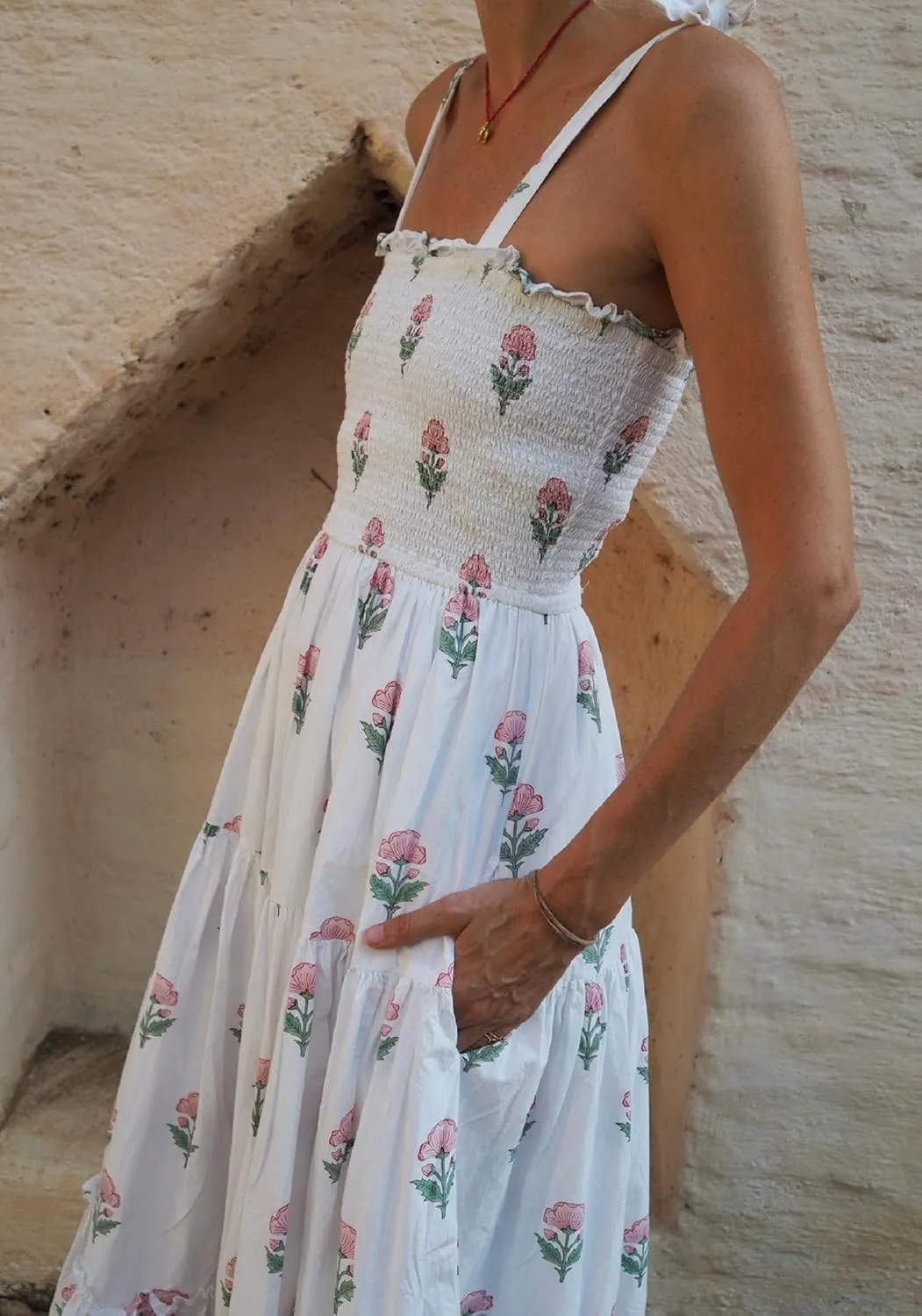 Women Tie Shoulder Graphic Boho Maxi Dress Sleeveless Flowy Tiered A Line Dress Summer Vocation Graffiti Sundress