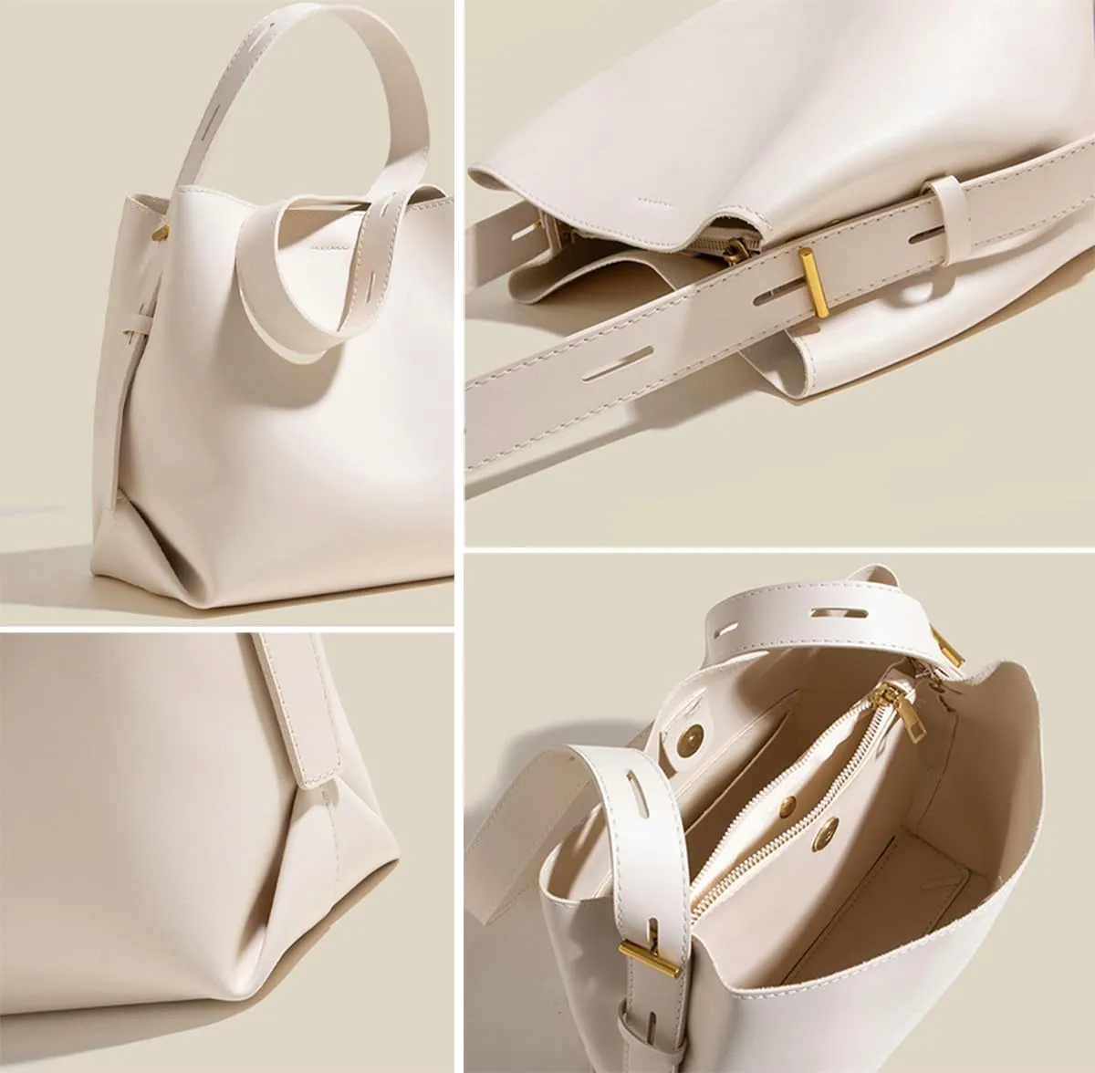 Women's Fashion Shoulder Bag PU Leather Crossbody Totes Purse Large Bucket Handbag Casual Work Top Handle Satchel