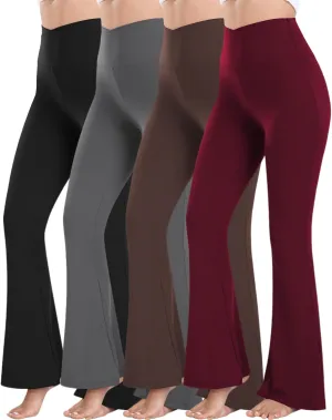 Women's High Waisted Flare Yoga Pants 3 Pack Tummy Control Bootcut Leggings for Gym V Crossover Workout Lounge Pants
