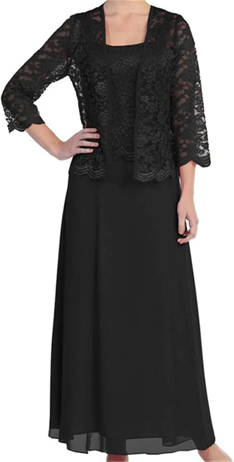 Womens Lace Mother of The Bride Dresses for Wedding Formal Gowns with Jacket