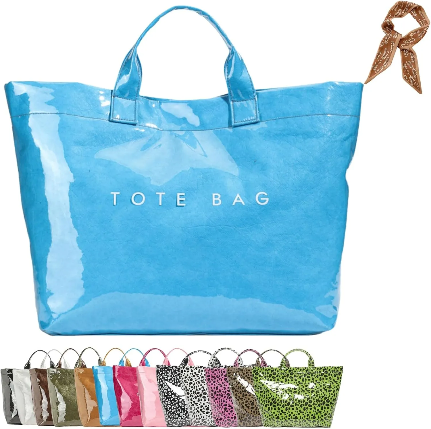 Women's Letters Print Tote Bag, Women Pvc Tote Bag, Top Handle Clear Hobo Handbag, Large Work Plastic Totes Bags